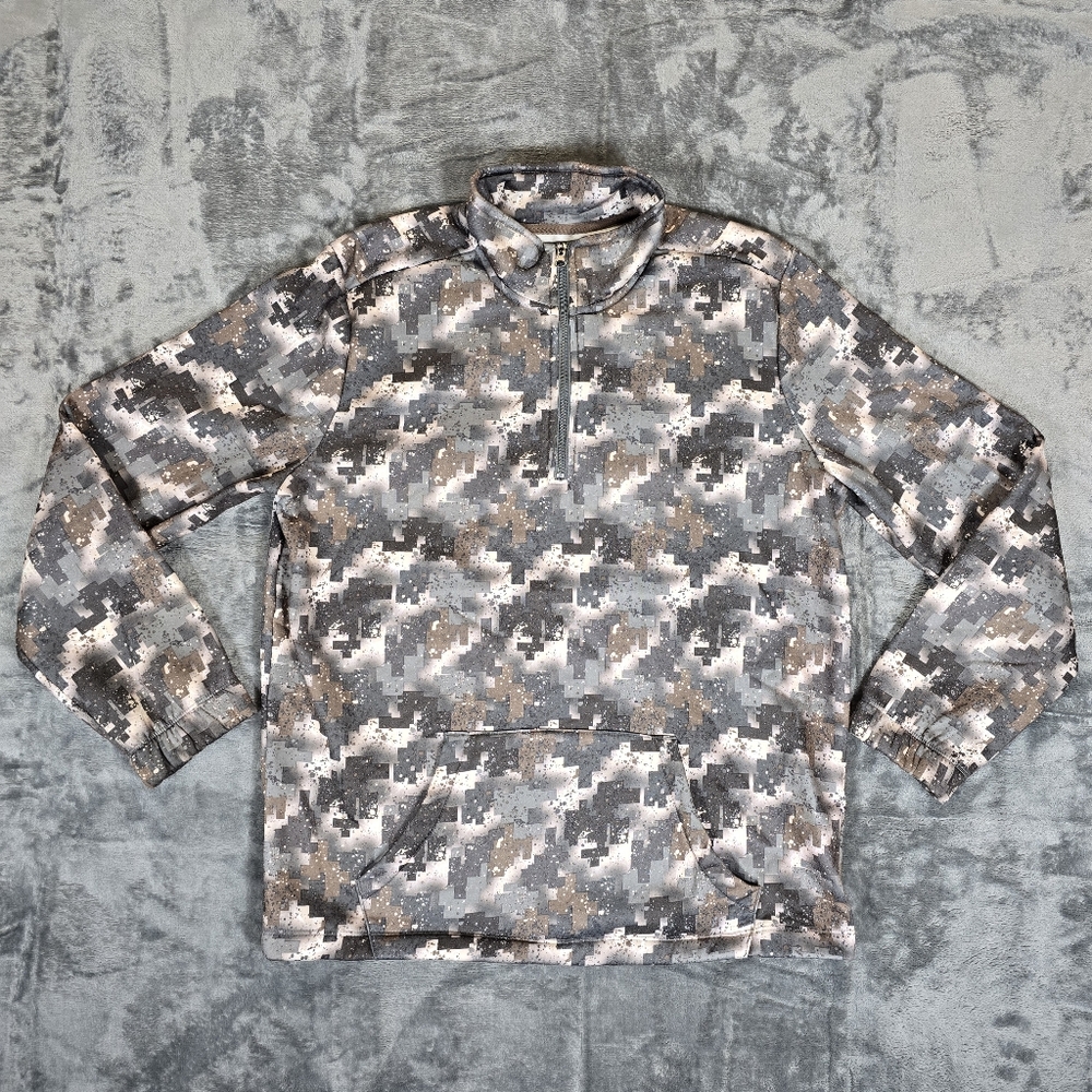 Mountain Ridge Digital Camo Camouflage 1/4 Zip Sweater Size Medium